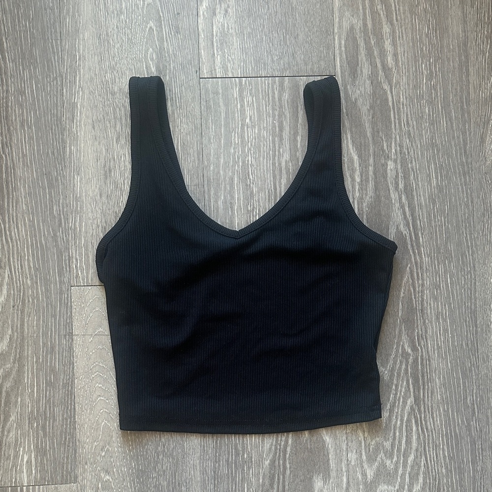 Black Ribbed Women's Tank Top